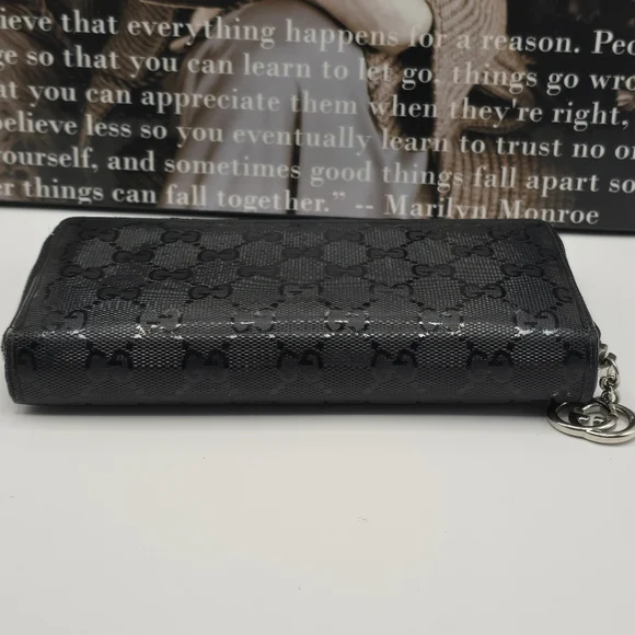 Gucci Guccissima Black GG Logo Coated Canvas Long Wallet - Picture 8 of 16